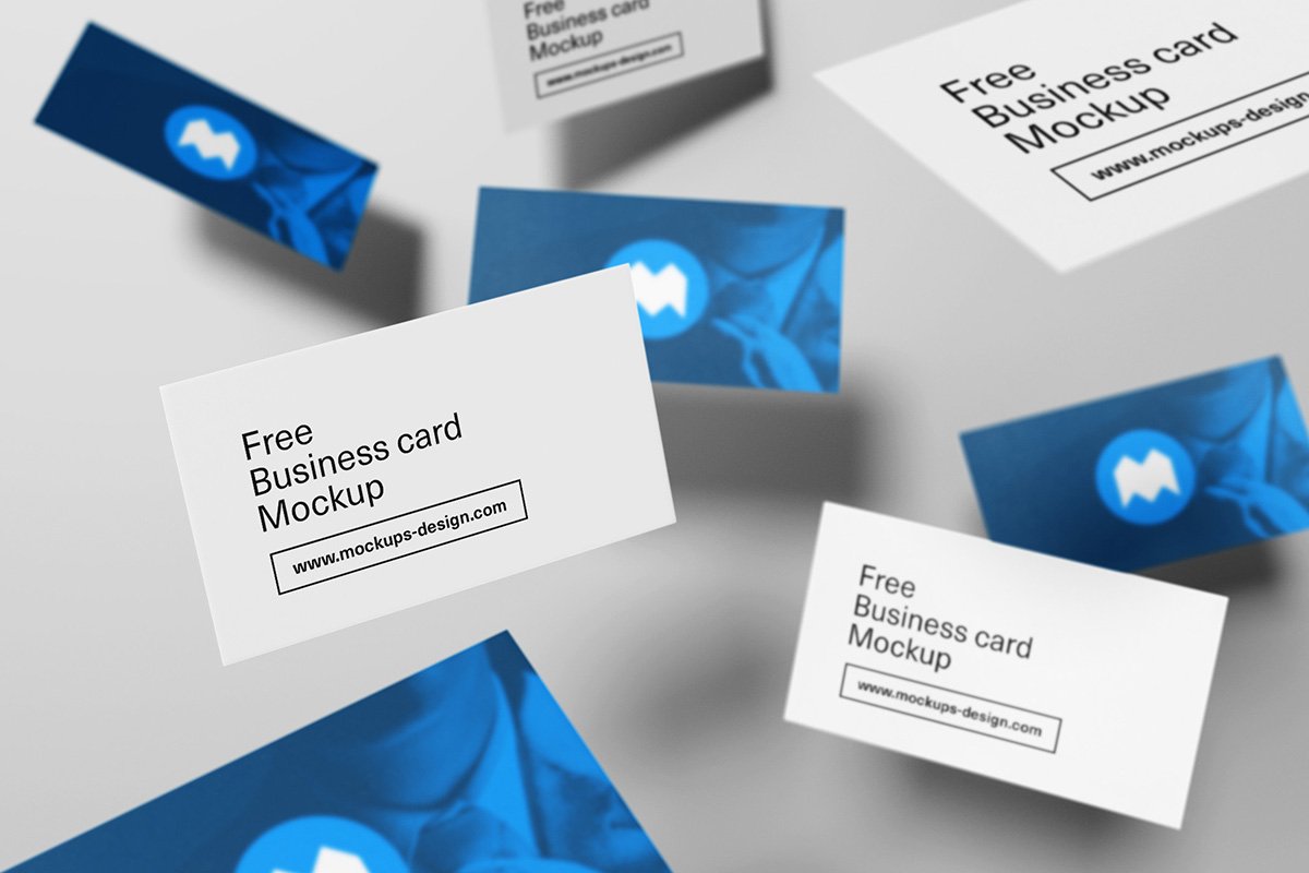 Flying Business Cards Mockup Freebie Flying Business Cards Mockup Freebie