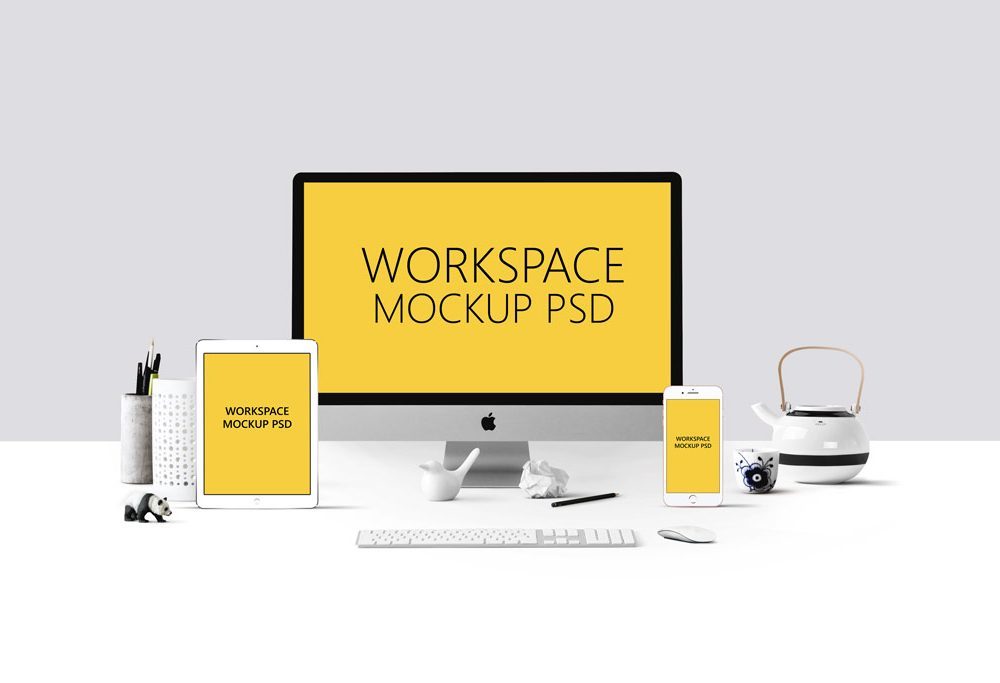 Apple Devices Workspace Mockup Psd Mockup Love