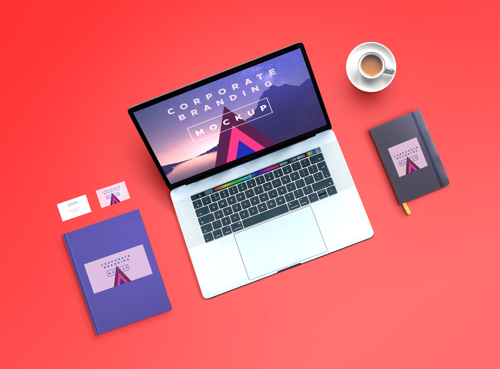 Macbook Pro and Corporate Branding Mockup
