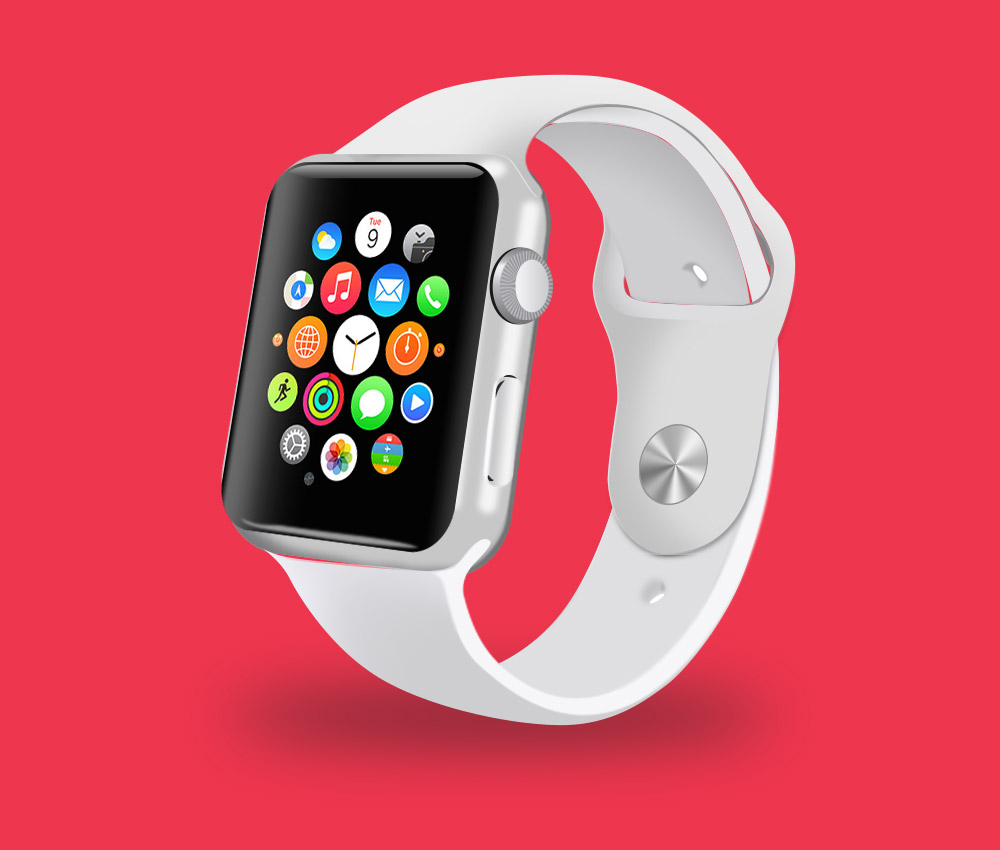 Realistic White Apple Watch Mockup Mockup Love