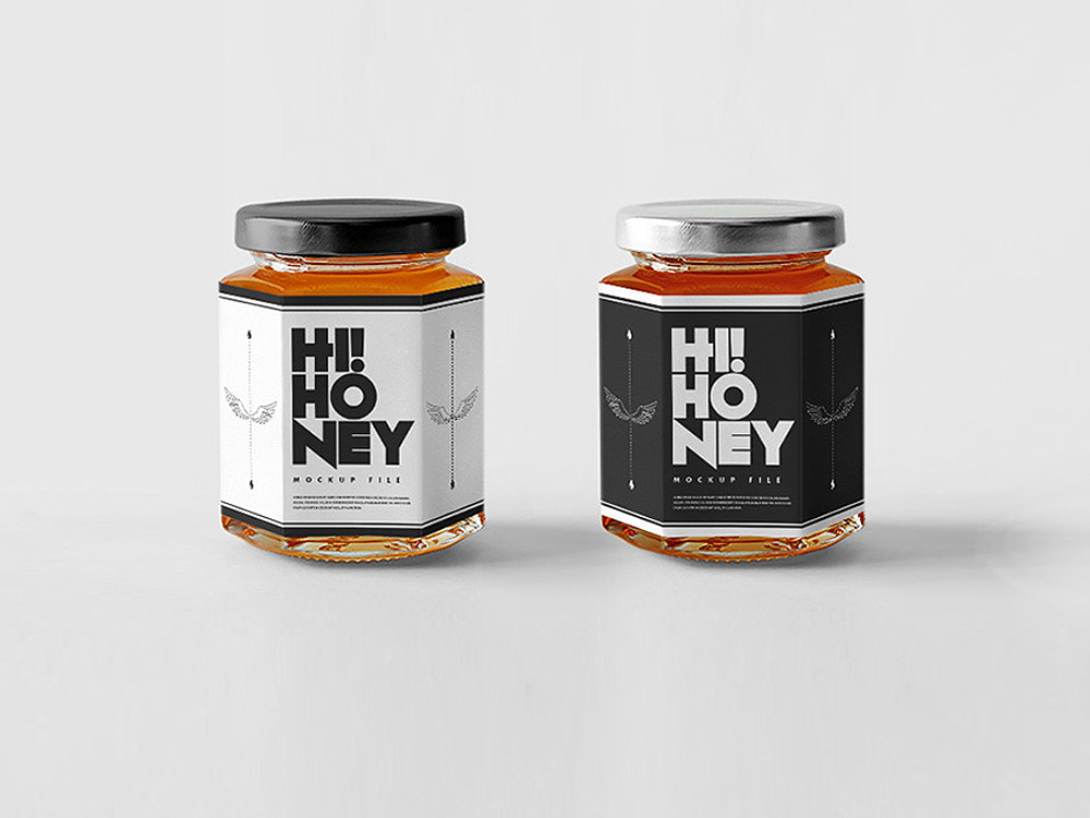Realistic Honey Jar Mockup