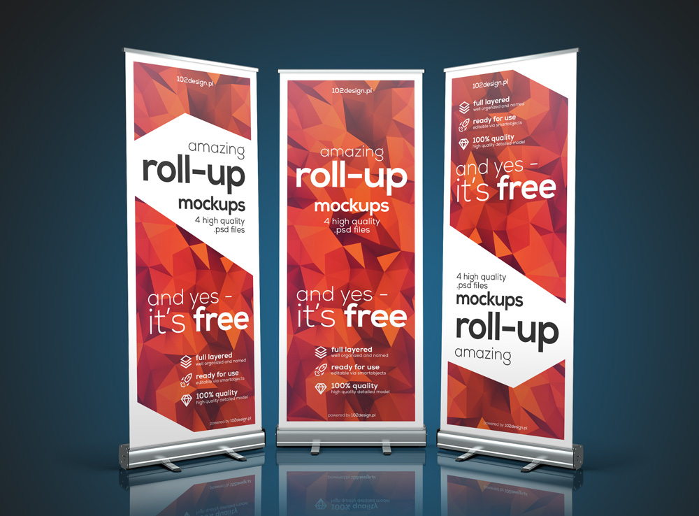 Realistic Roll-up Banner Mockup