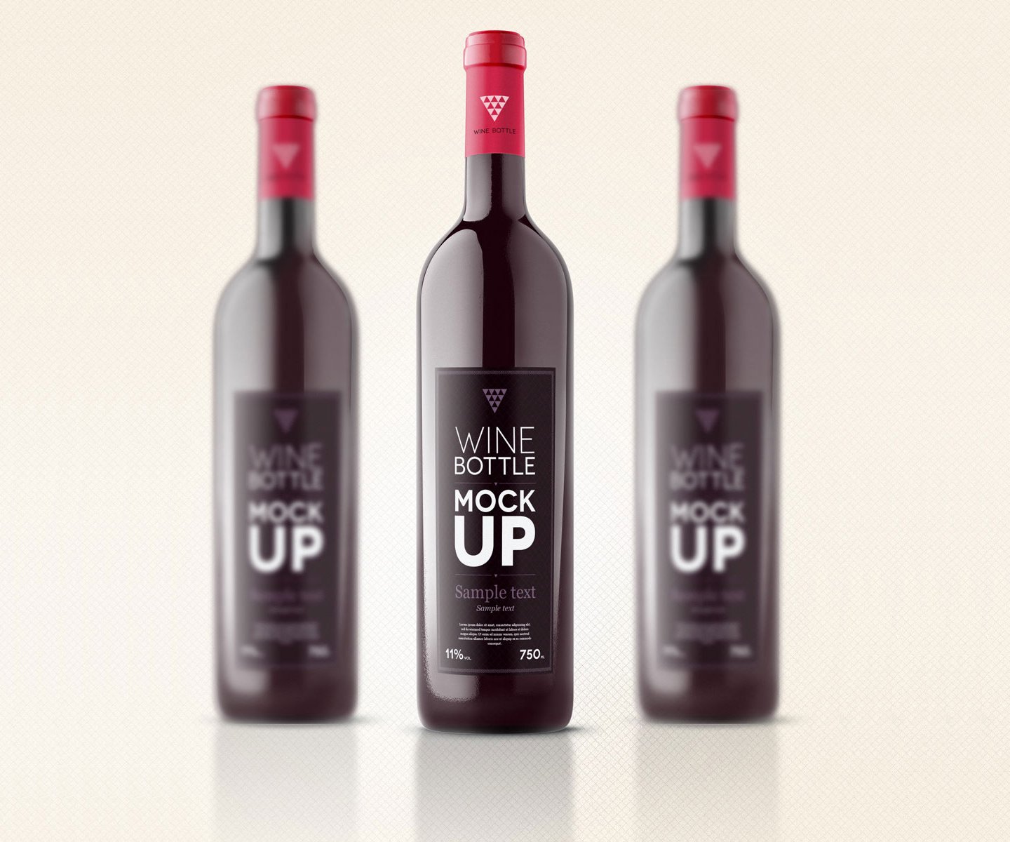 Realistic Wine Bottle Mockup
