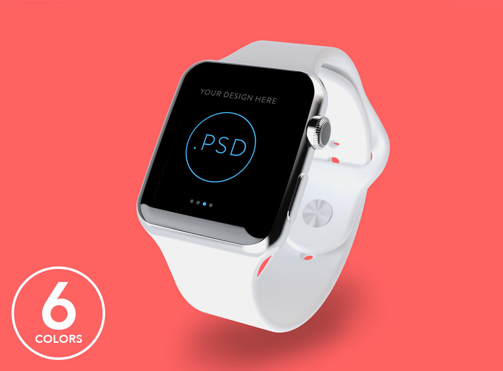 Download Free Mockup - Floating Apple Watch Mockup - Mockup Love