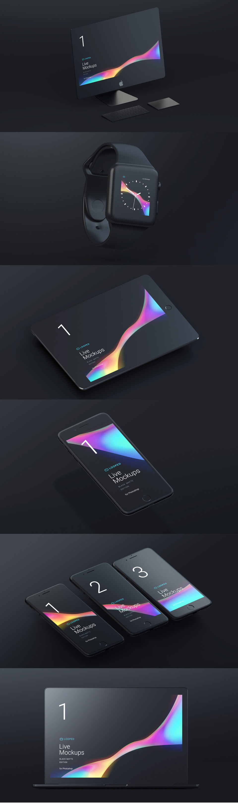 Download Black Matte Style Apple Devices Mockups Collection Mockup Love