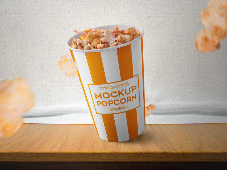 Free Mockup | Medium Popcorn Bucket mockup - Mockup Love