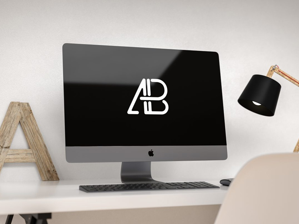 Apple iMac Pro on Desk Mockup