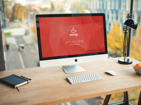 iMac on Office Table Mockup  mockup, free mockup, psd mockup, mockup psd, free psd, psd, download mockup, mockup download, photoshop mockup, mock-up, free mock-up, mock-up psd, mockup template, free mockup psd, presentation mockup, branding mockup, free psd mockup