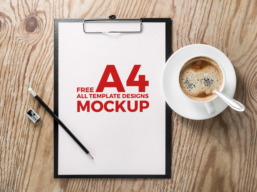 A4 Paper Clipboard Mockup PSD