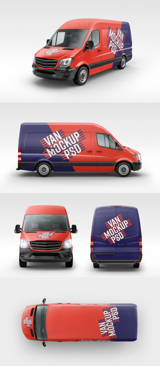 Download Commercial Van Branding Mockup Mockup Love