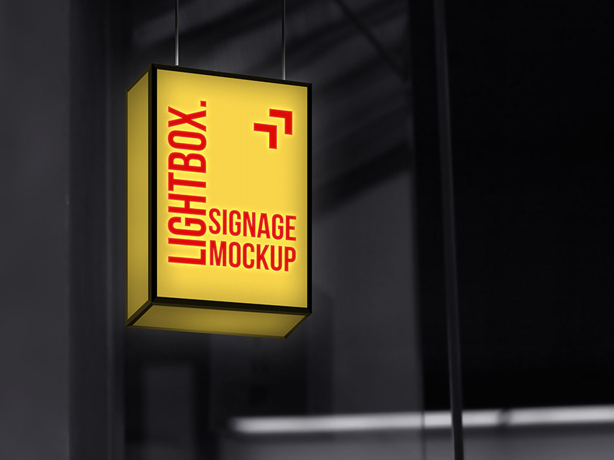 Hanging Advertising Light Board Mockup  mockup, free mockup, psd mockup, mockup psd, free psd, psd, download mockup, mockup download, photoshop mockup, mock-up, free mock-up, mock-up psd, mockup template, free mockup psd, presentation mockup, branding mockup, free psd mockup