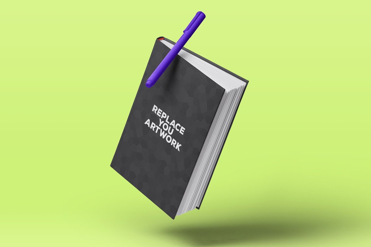 Floating Hardcover Book Mockup Floating Hardcover Book Mockup