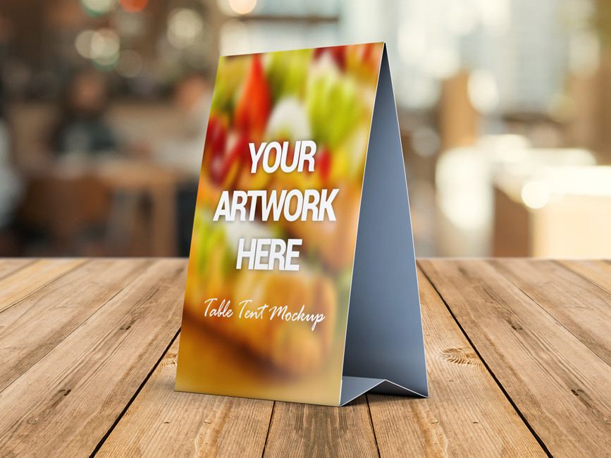 Table Tent Card Mockup PSD