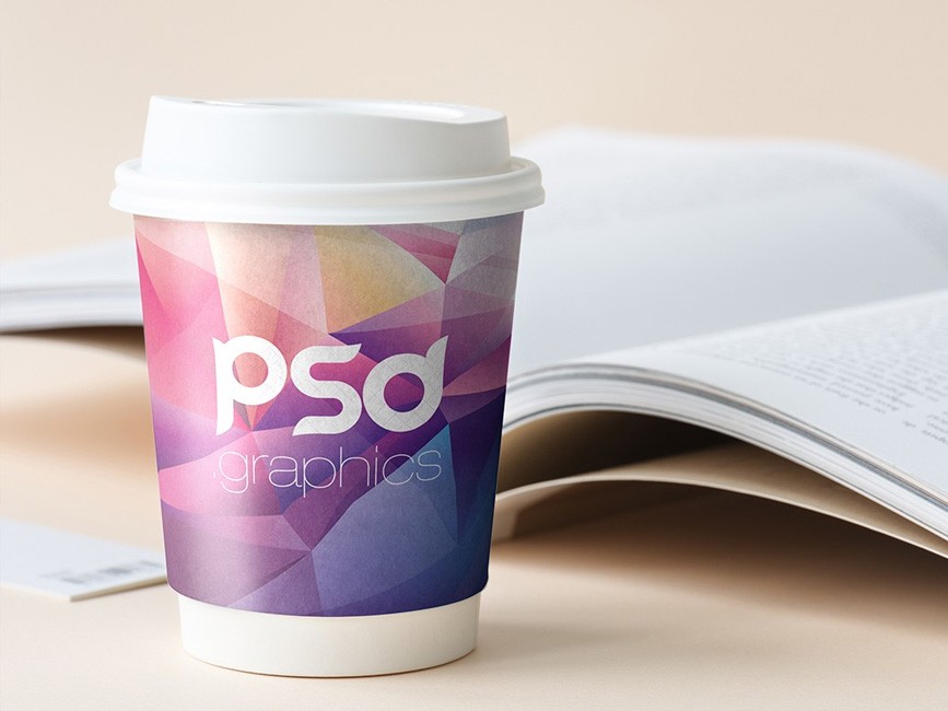 Coffee Paper Cup on Table Mockup