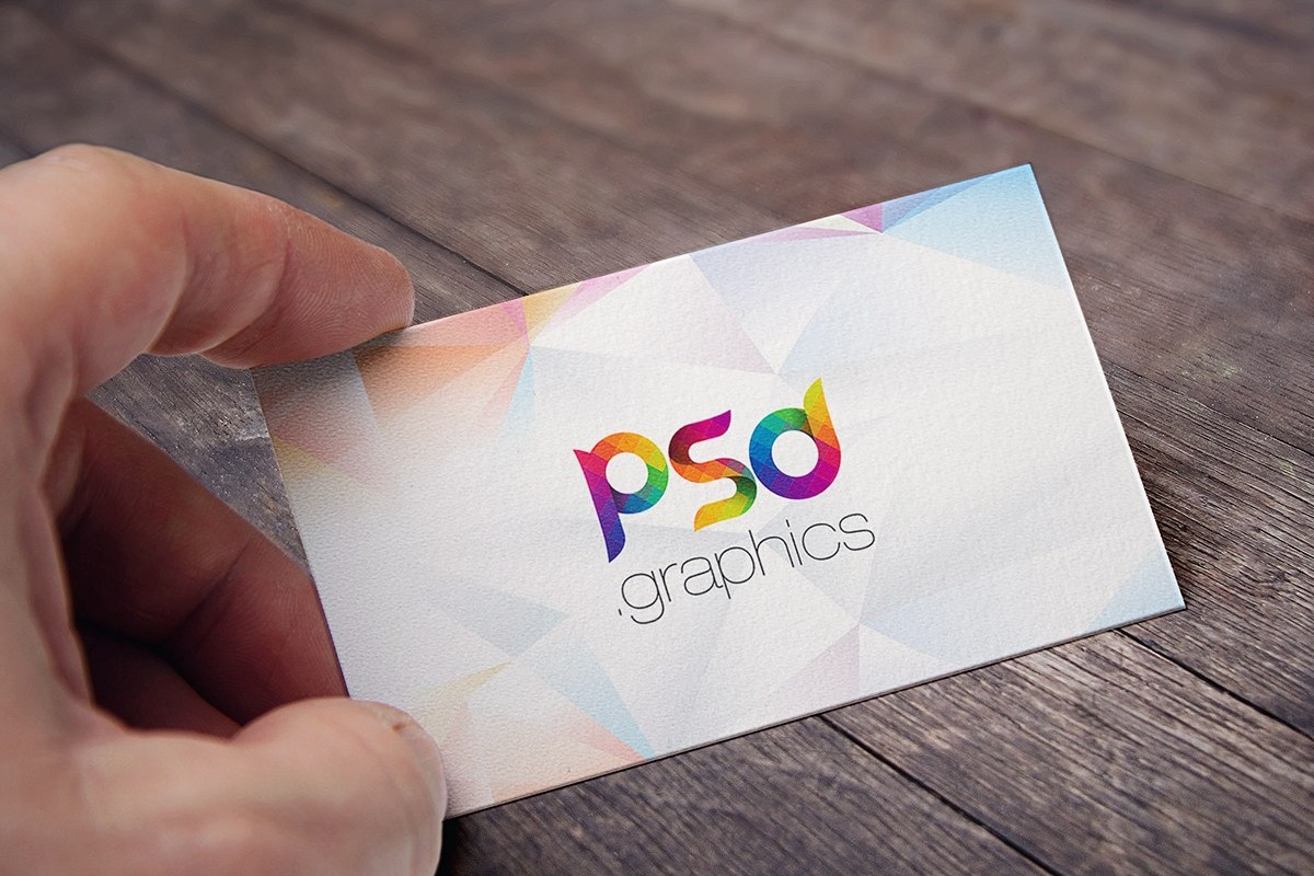 Holding business card mockup free information