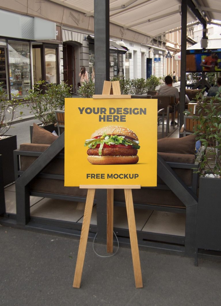 Outdoor Advertising Stand Board Mockup Mockup Love