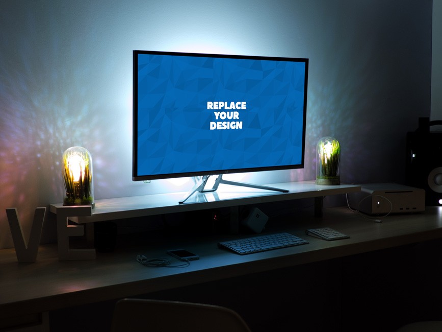 Download Cool Desktop Workstation Mockup Mockup Love