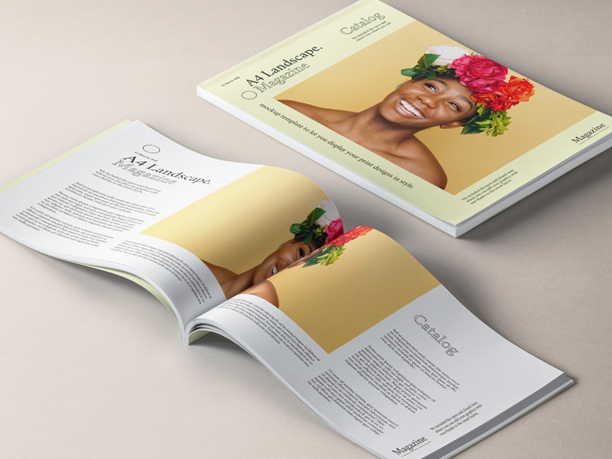 Download Landscape Magazine Catalog Mockup Mockup Love