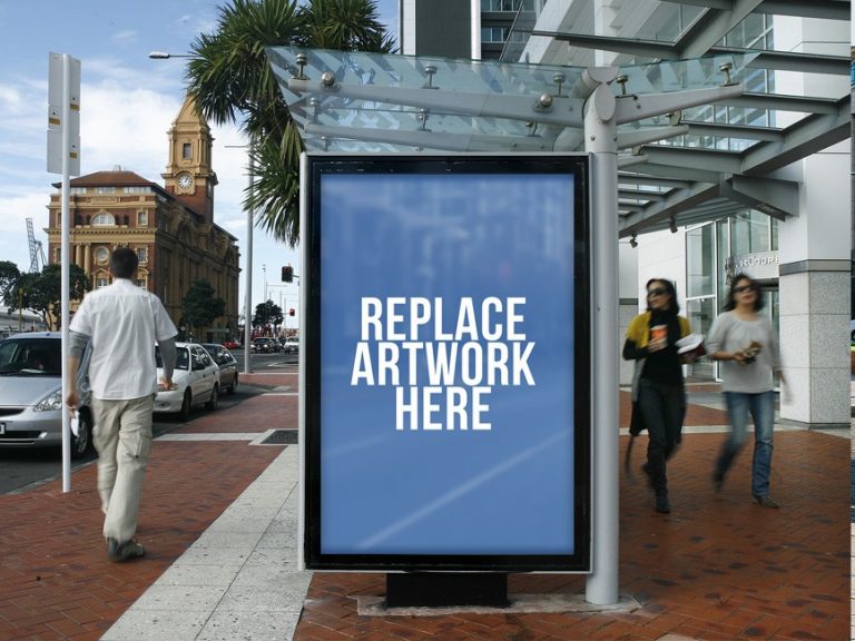 Bus Shelter Poster Billboard Mockup Mockup Love