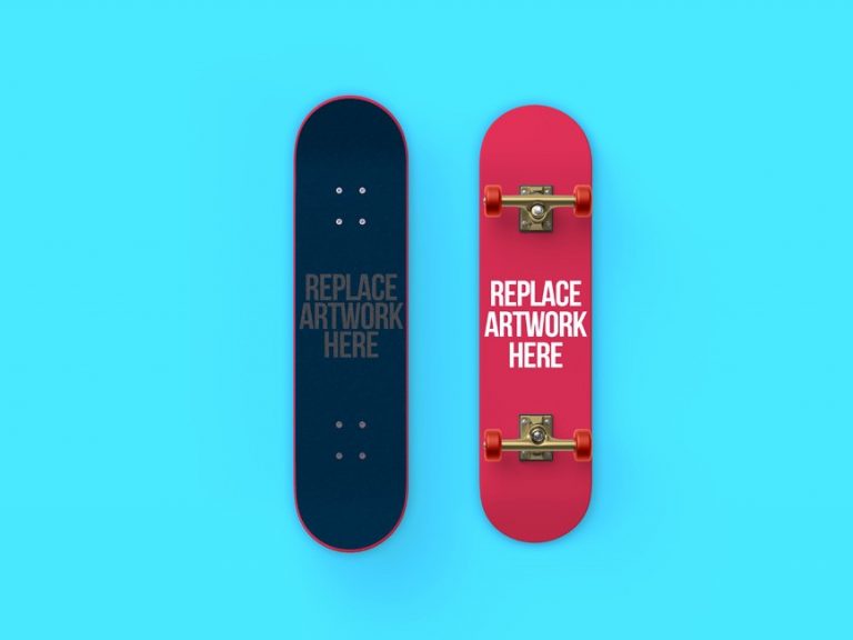 Front and Back Skateboard Mockup - Mockup Love