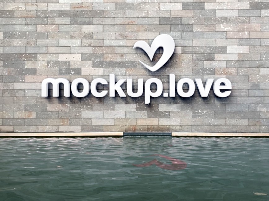 Download 3d Logo On Wall Mockup Mockup Love