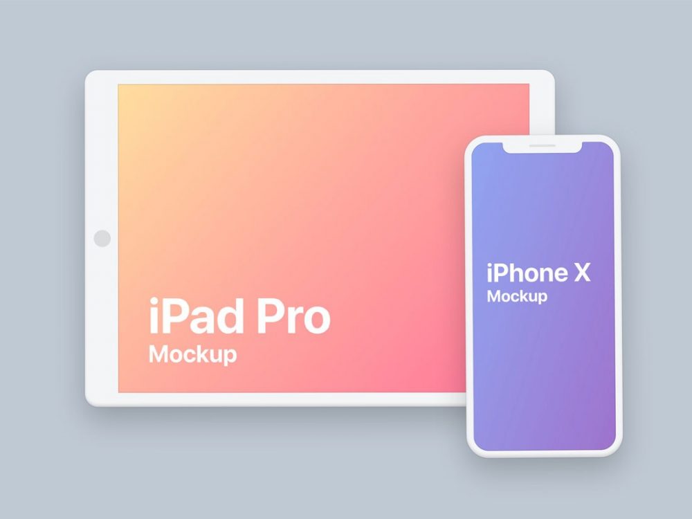 Download Flat Ipad And Iphone X Mockup Mockup Love