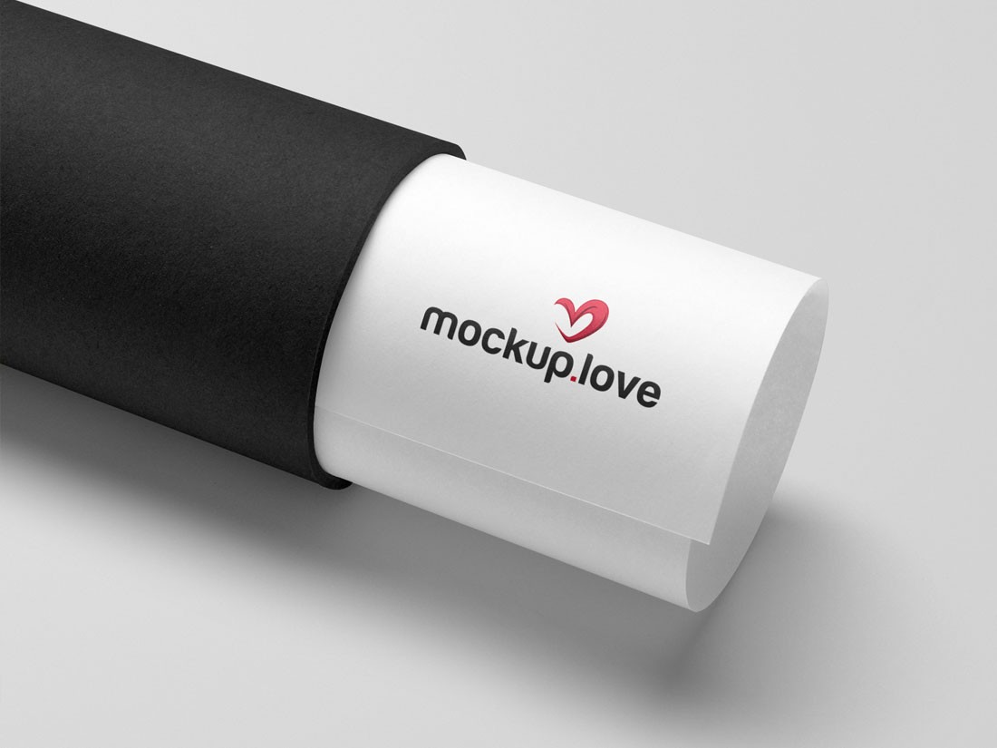Logo Branding on Paper Tube Mockup - Mockup Love