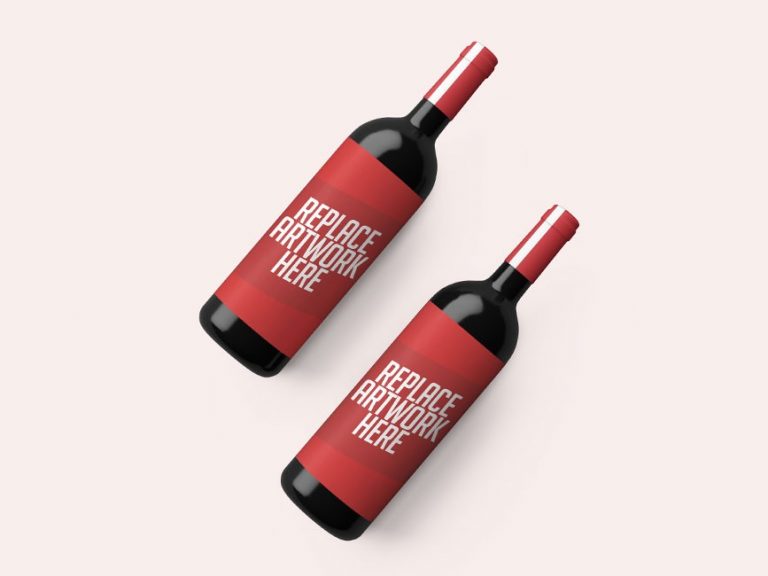 Realistic Wine Bottle PSD Mockup - Mockup Love