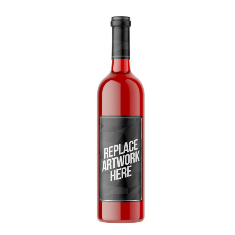 Red Wine Bottle Label Mockup