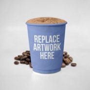 Coffee Cup with Beans Mockup
