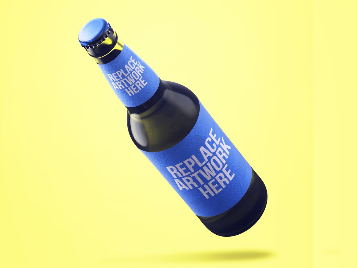 Download Floating Beer Bottle Mockup Mockup Love
