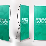 Outdoor X-Stand Banner Mockups