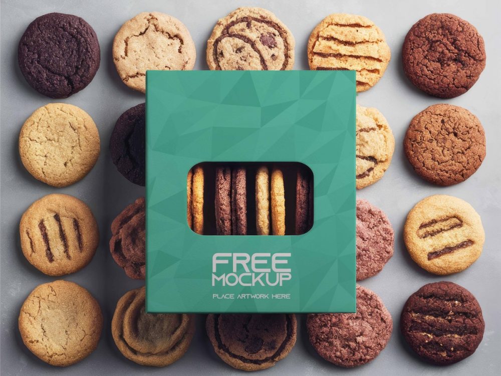 Cookies packaging box mockup - Mockup Love