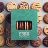 Cookies packaging box mockup