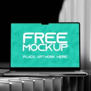 Dark Room Macbook Pro 16 Mockup