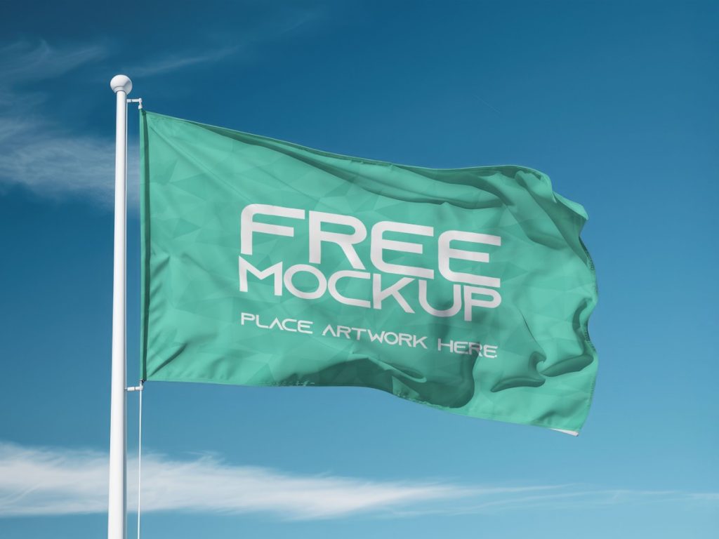 Flag waving mockup - Mockup Love