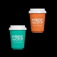 Coffee cup on black background Mockup