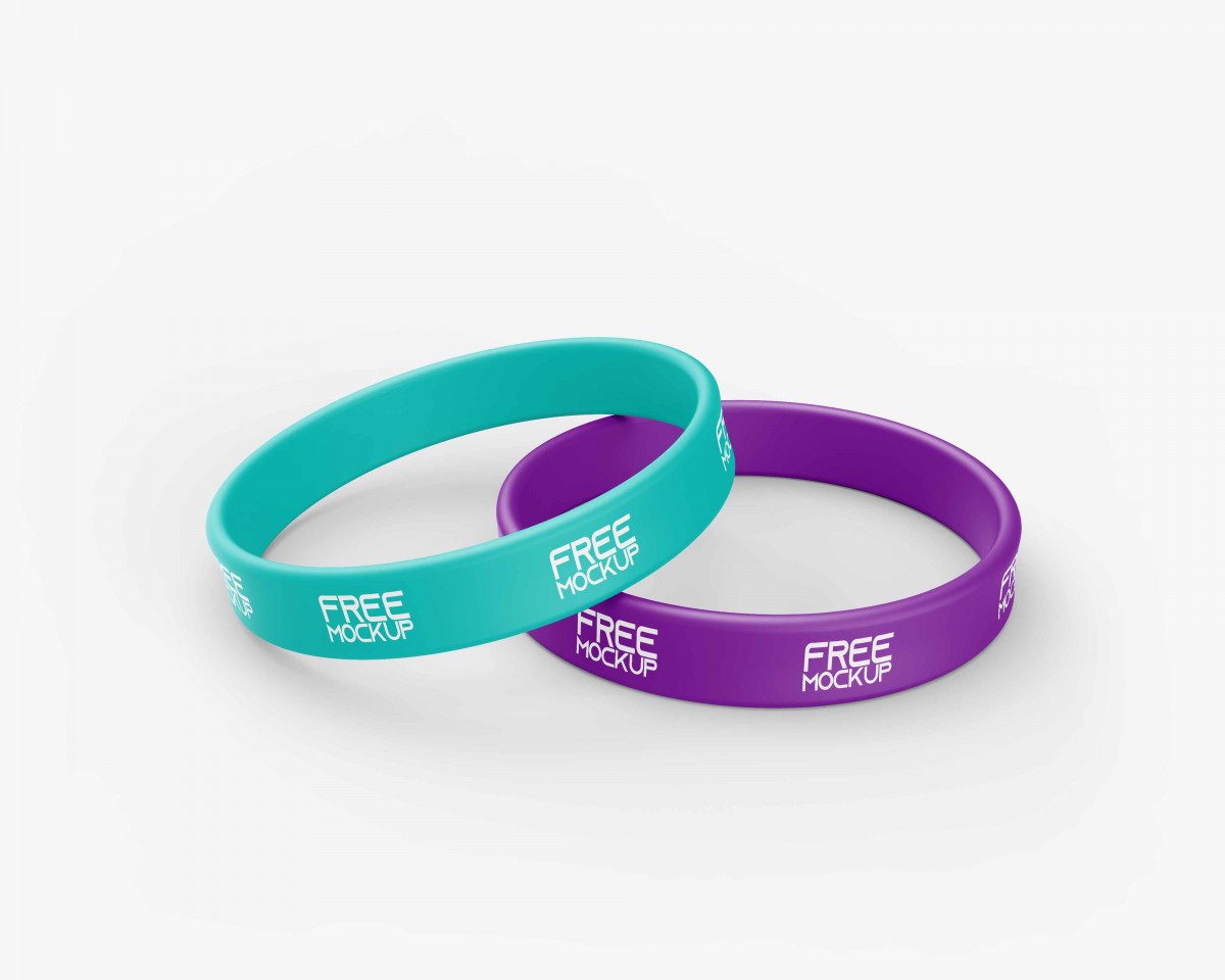 Matte rubber bracelet mockup - Mockup Love