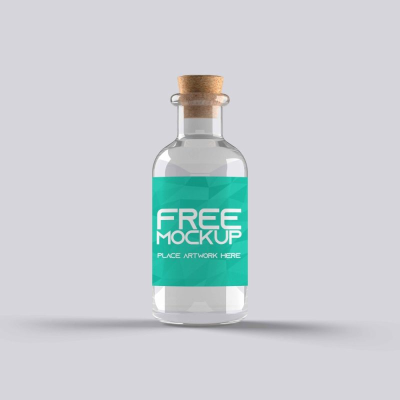 Glass tonic bottle mockup - Mockup Love