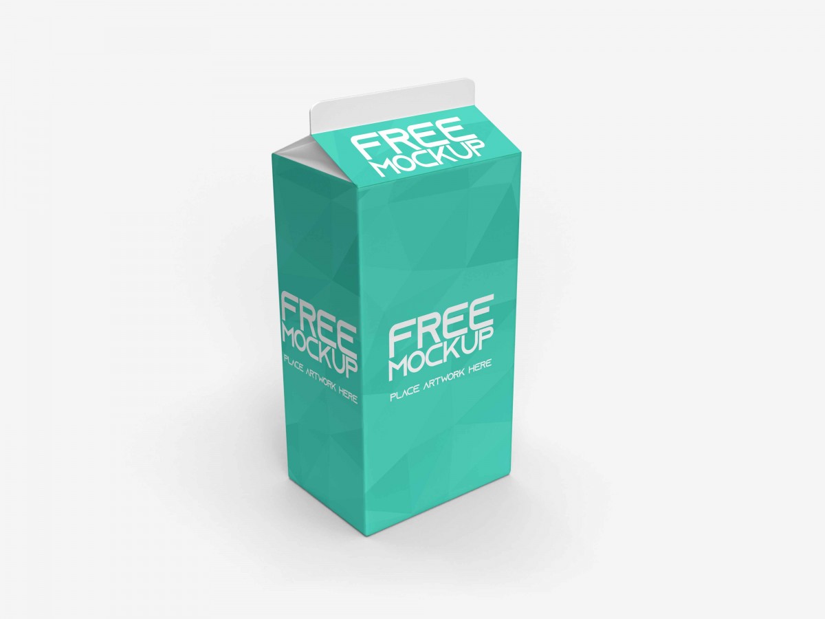 Standing Milk box mockup - Mockup Love