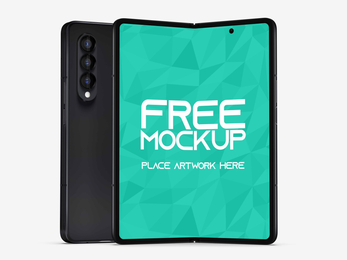 Samsung z fold 3 realistic mockup - Mockup Love