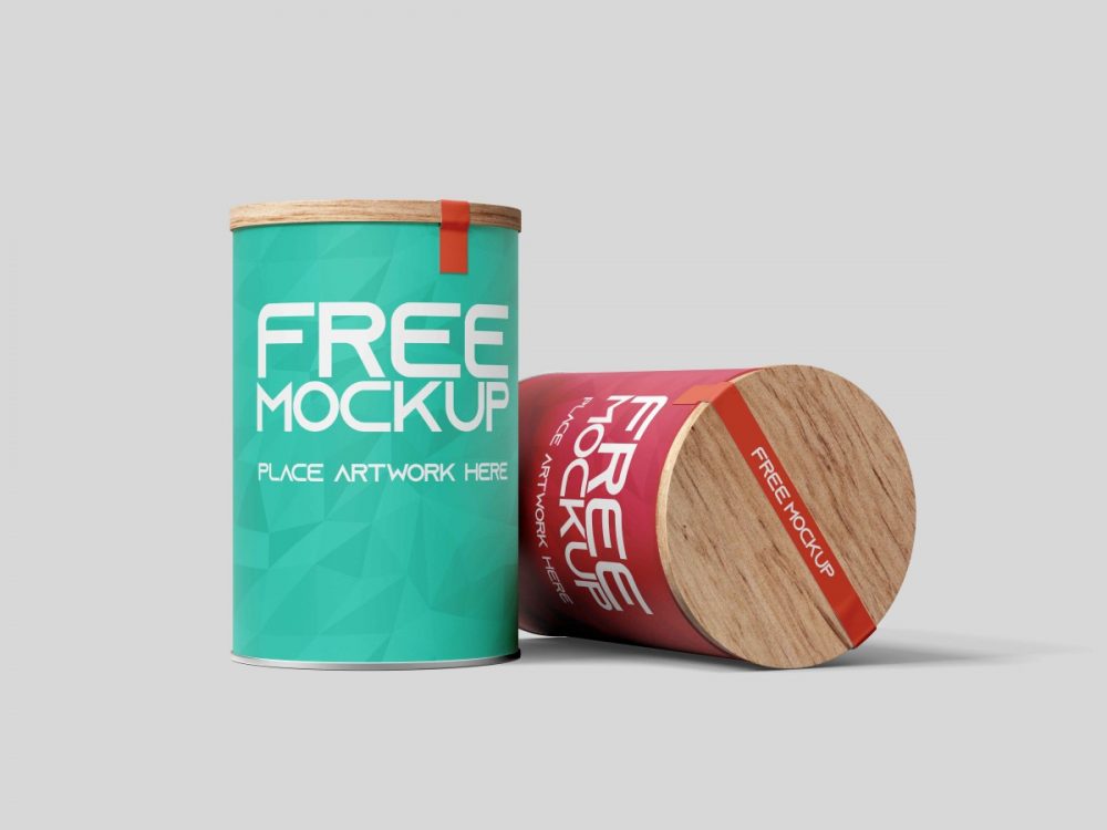 Two tin can with wood lid mockup  mockup, free mockup, psd mockup, mockup psd, free psd, psd, download mockup, mockup download, photoshop mockup, mock-up, free mock-up, mock-up psd, mockup template, free mockup psd, presentation mockup, branding mockup, free psd mockup