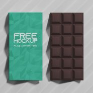 Chocolate bar with packaging box mockup