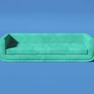 Minimalist round Sofa mockup